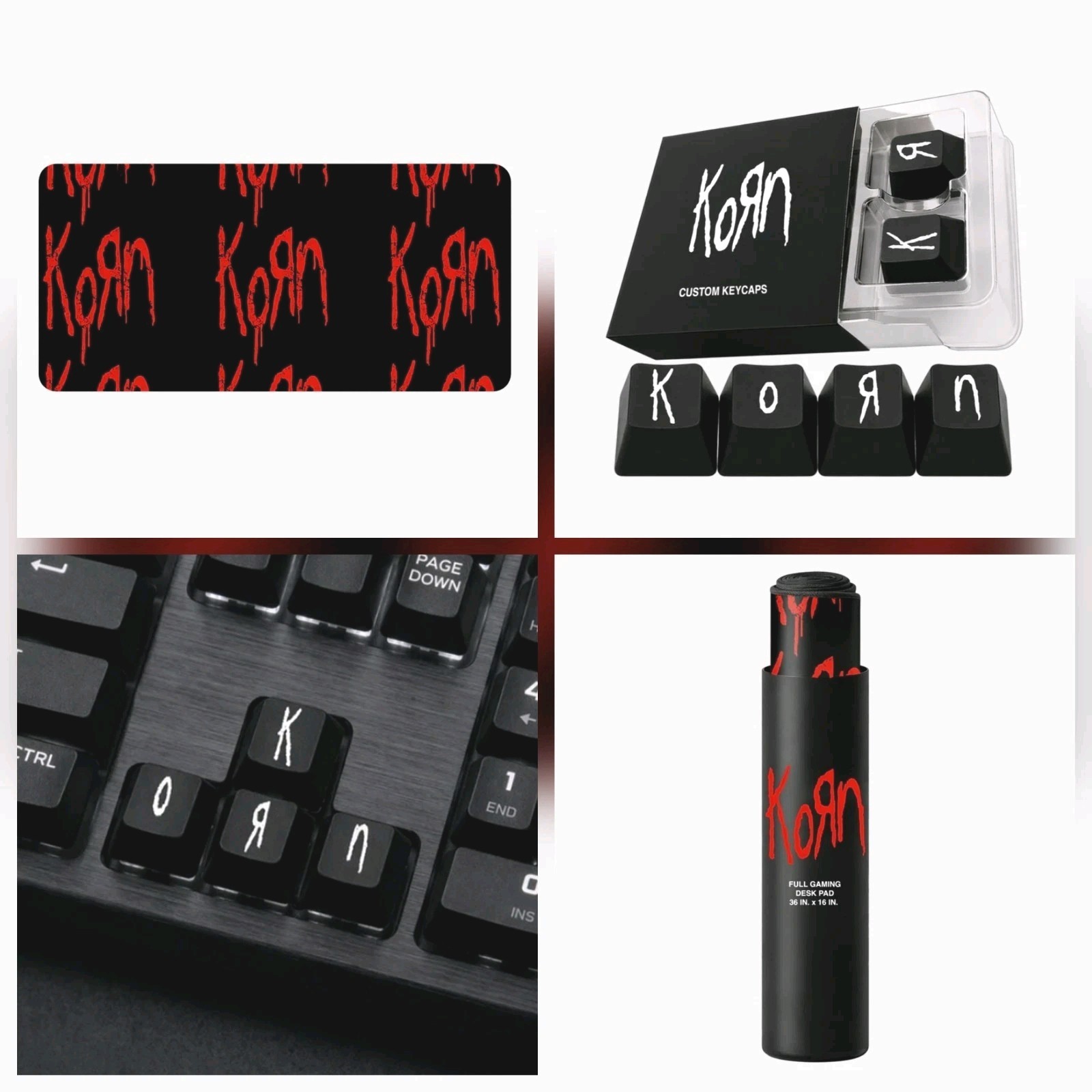 OFFICIAL Korn Keycaps And Mousepad SET - Gaming Keyboard Arrow Key Replacements