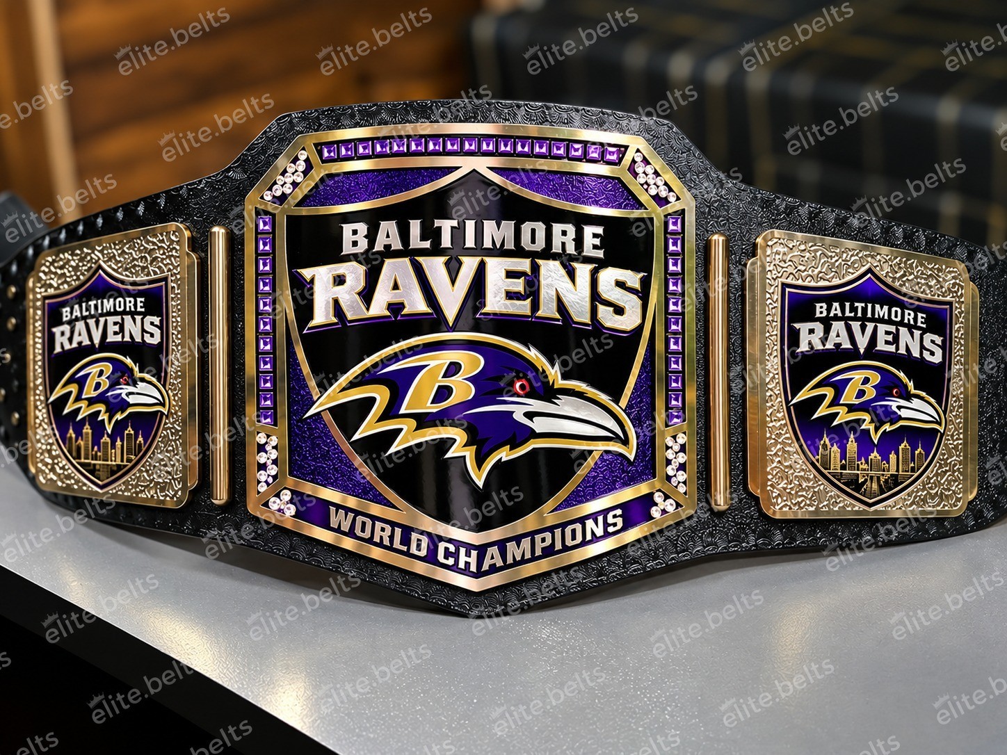 New Custom Baltimore Ravens World Champions Belt Adult Size 2MM Brass New Custom Baltimore Ravens World Champions Belt Adult Size 2MM Brass