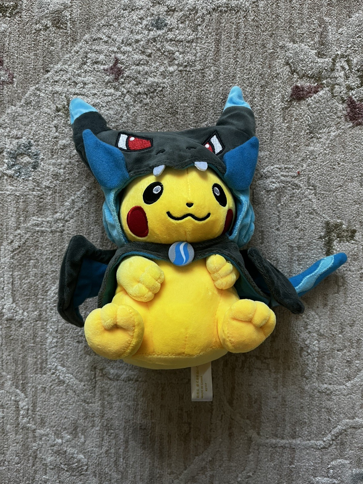 Pokemon Center 2014 Mega Charizard X Poncho Pikachu Plushie Pokemon Center 2014 Mega Charizard X Poncho Pikachu Plushie