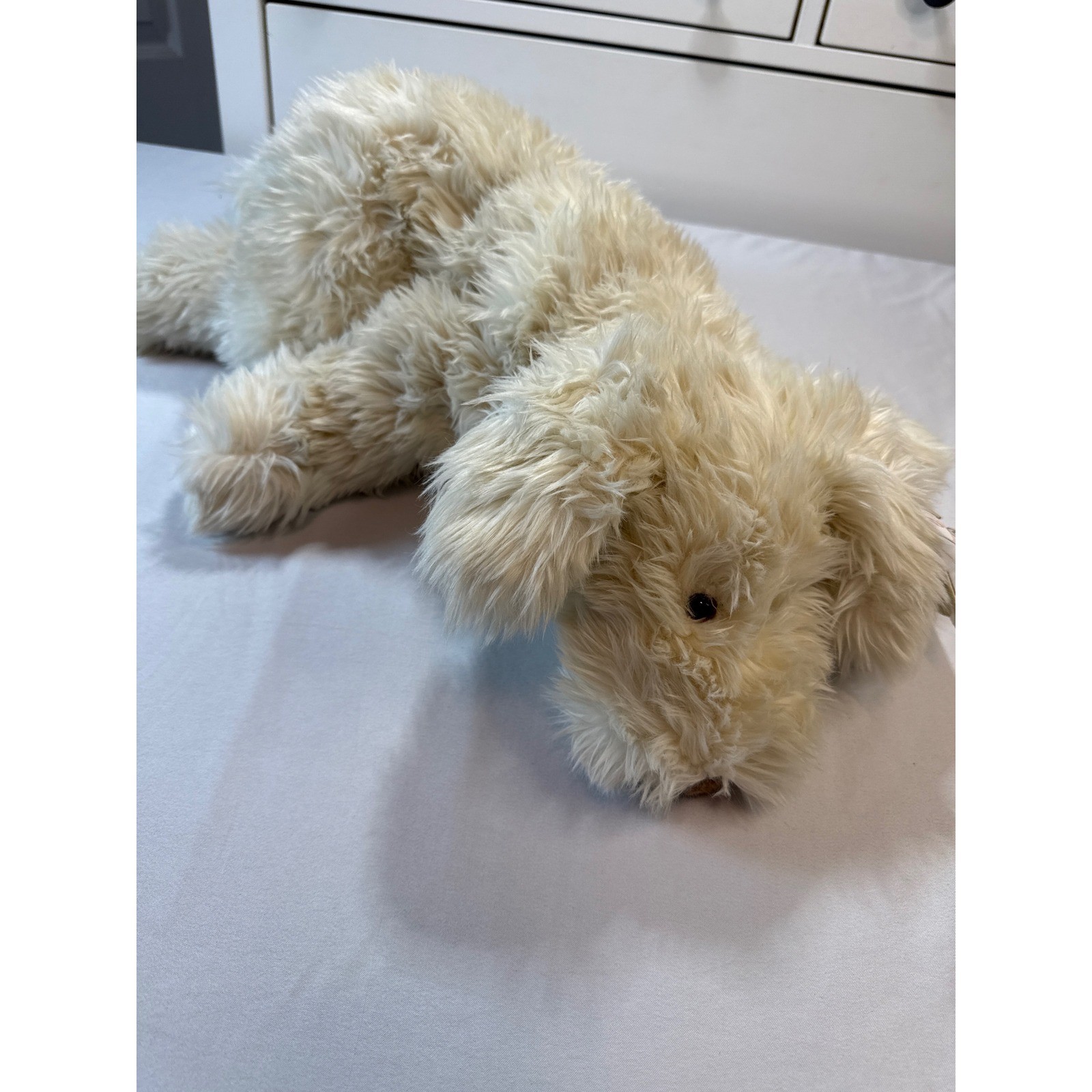 Vintage 1991 Gund Trouble Plush Dog Cream Shaggy Floppy Stuffed Animal 1353 22in Vintage 1991 Gund Trouble Plush Dog Cream Shaggy Floppy Stuffed Animal 1353 22in