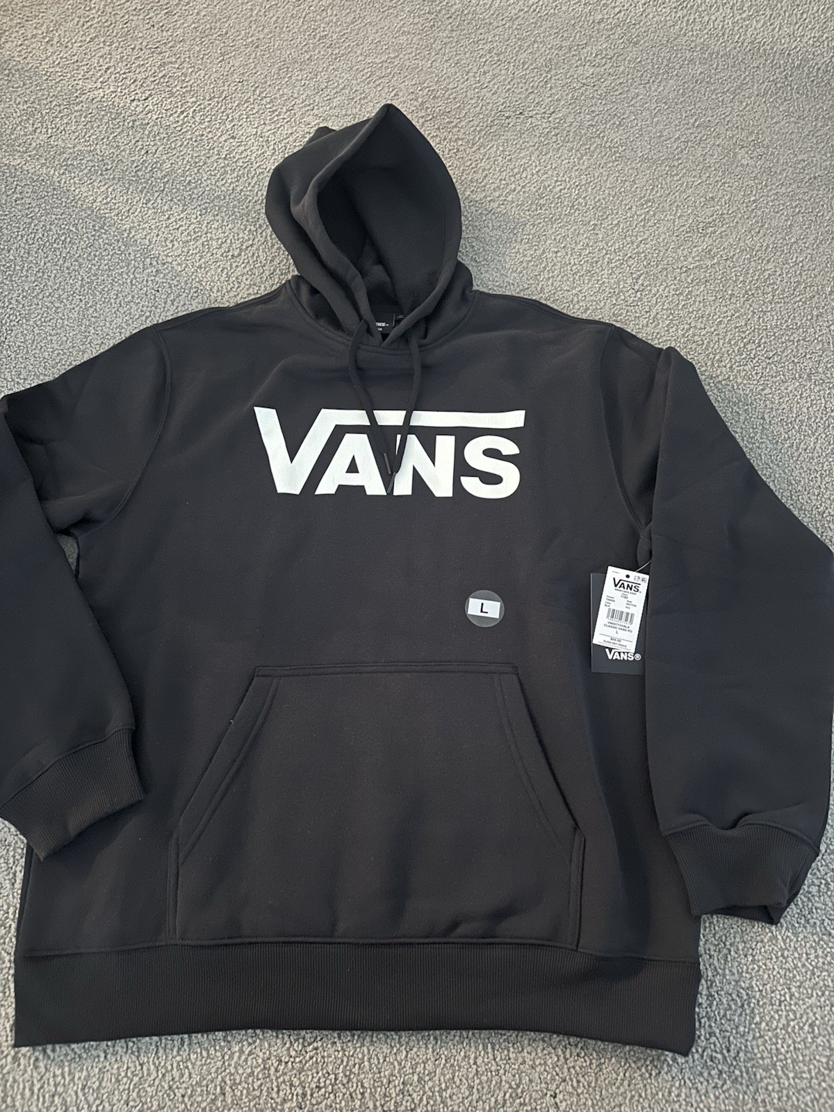 VANS Off The Wall Classic Pullover Hoodie Logo Sweatshirt Black Mens Large NWT VANS Off The Wall Classic Pullover Hoodie Logo Sweatshirt Black Mens Large NWT