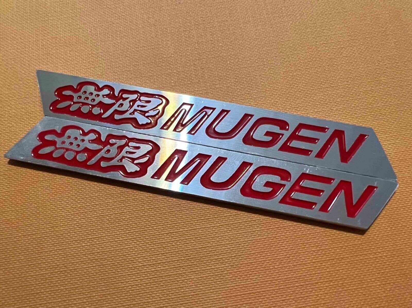 2X JDM NEW Mugen Chrome spolier Badge left & right Spoiler Fit For ALL CARS