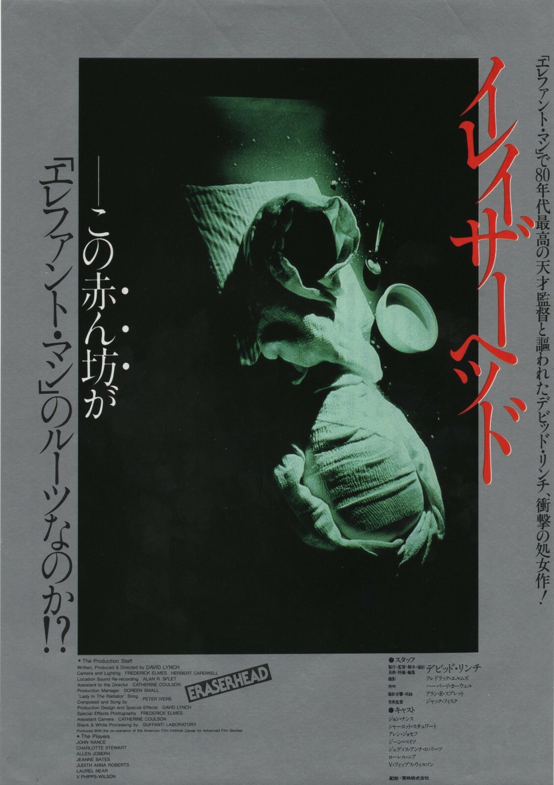 Eraserhead 1977 Original David Lynch Japanese Chirashi Movie Flyer B5