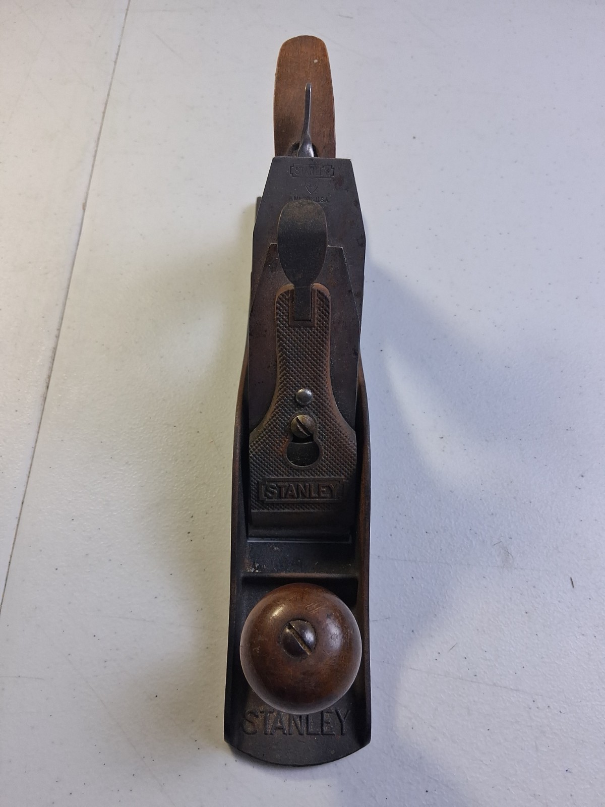 Antique Stanley FOUR SQUARE #5 1/4 Jr Jack Plane Sweetheart 1924-1928 Antique Stanley FOUR SQUARE #5 1/4 Jr Jack Plane Sweetheart 1924-1928