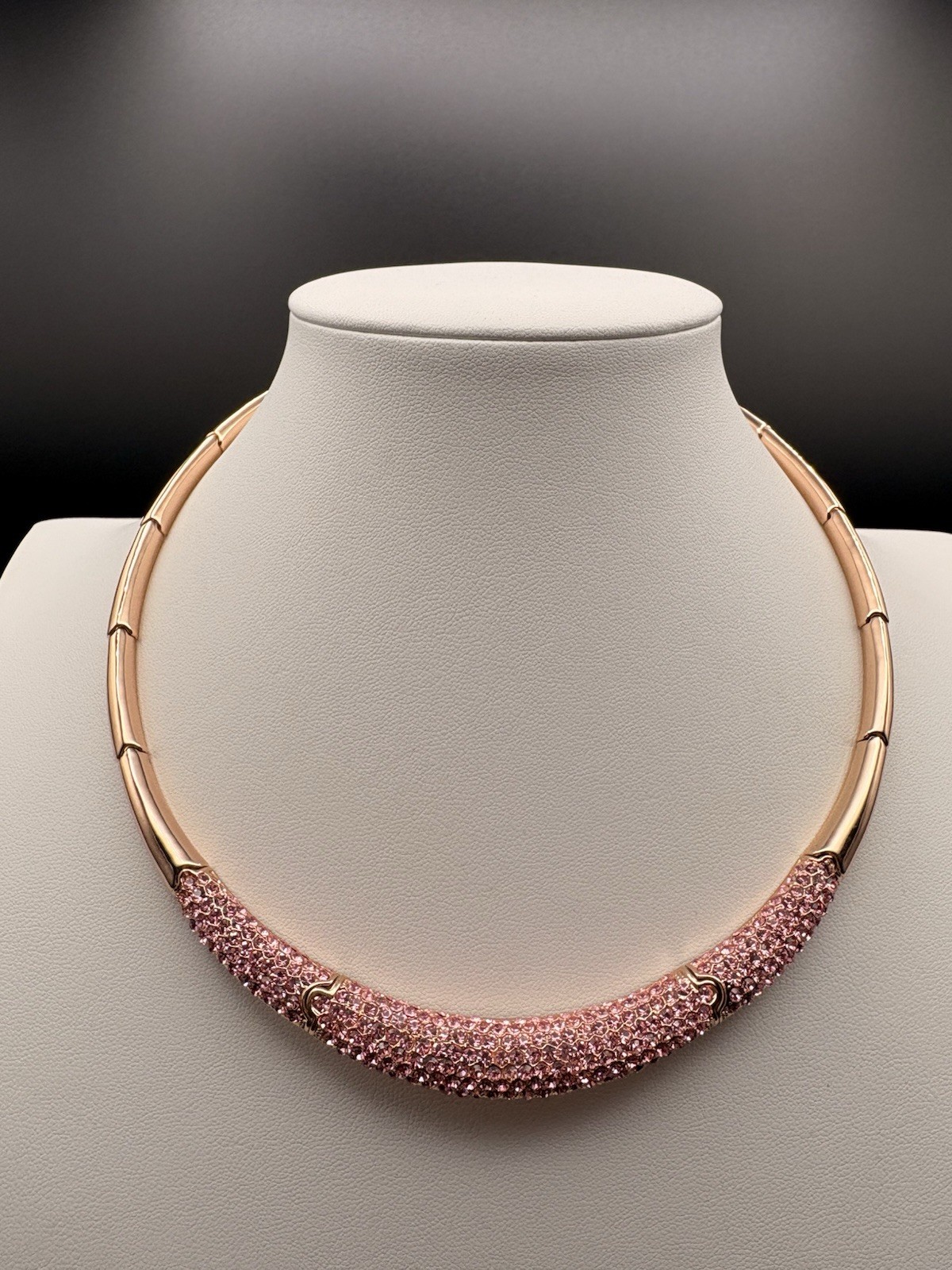 Joan Boyce Rose Gold Pave Rhinestone Collar