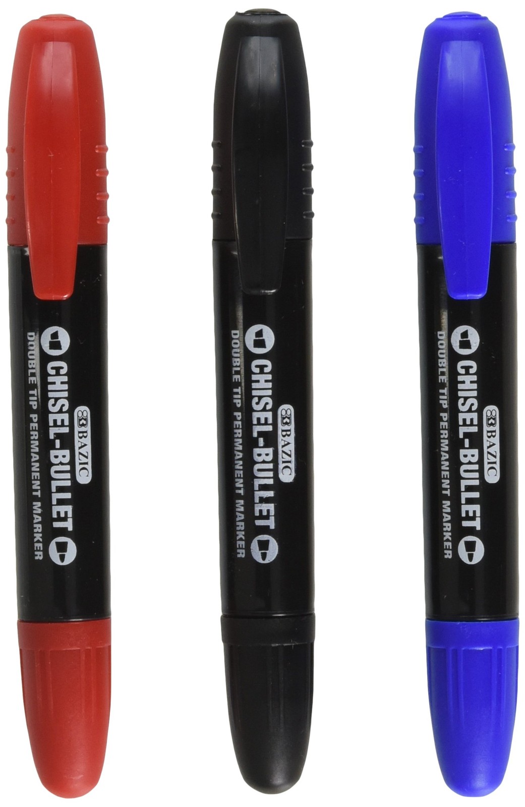 BAZIC Asst. Color Double-Tip Permanent Marker (3/Pack) BAZIC Asst. Color Double-Tip Permanent Marker (3/Pack)