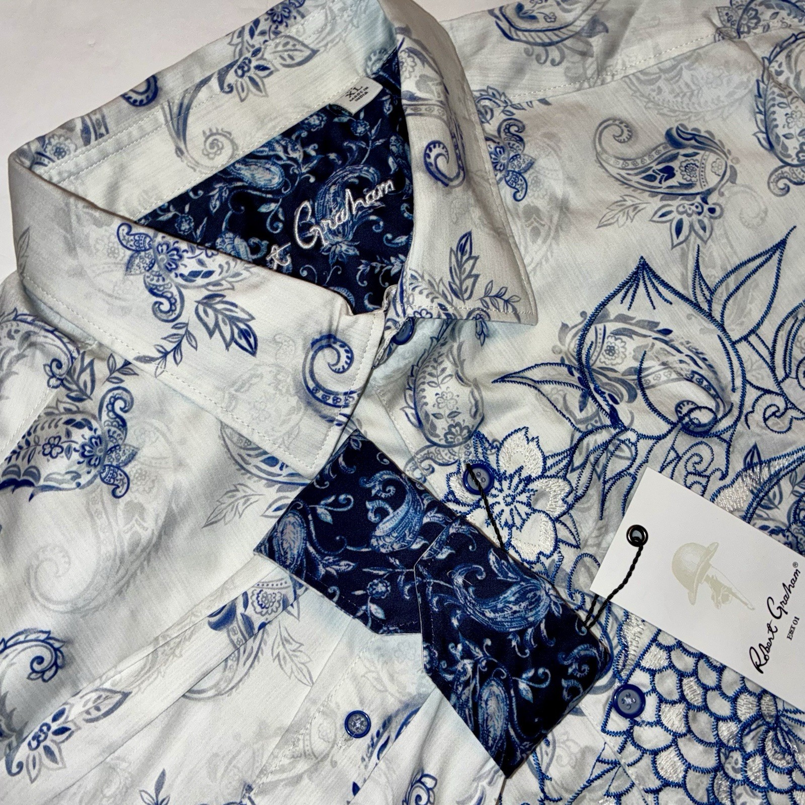 NEW Robert Graham DRAGON KOI FISH AOPrint FLIPCUFF L/sleeve Button Up Mens•XL NEW Robert Graham DRAGON KOI FISH AOPrint FLIPCUFF L/sleeve Button Up Mens•XL