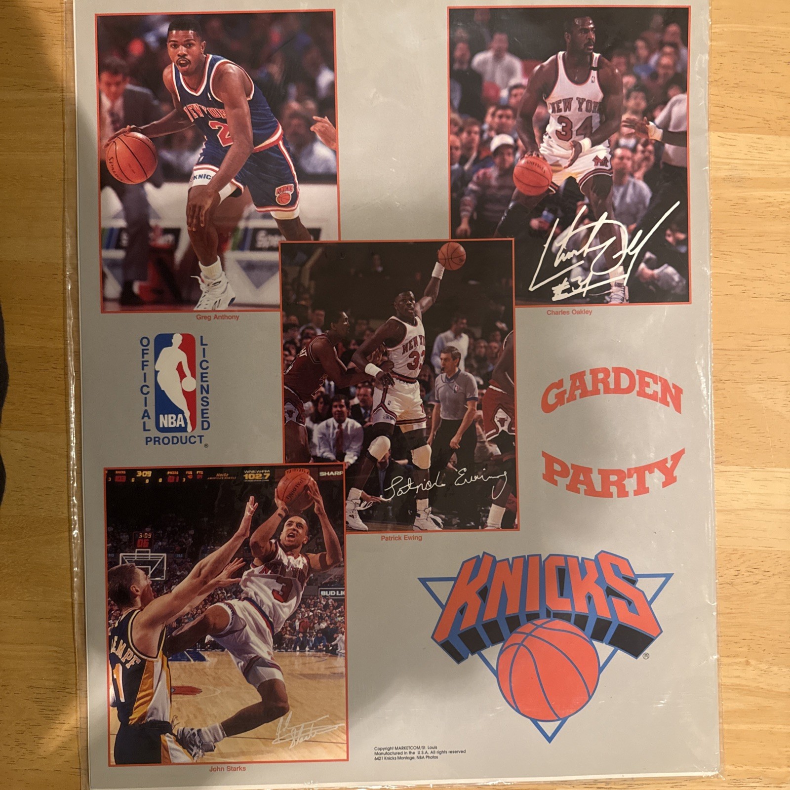 NEW YORK KNICKS GARDEN PARTY POSTER 1990s & Nolan Ryan Texas Rangers 16” X 20” NEW YORK KNICKS GARDEN PARTY POSTER 1990s & Nolan Ryan Texas Rangers 16” X 20”