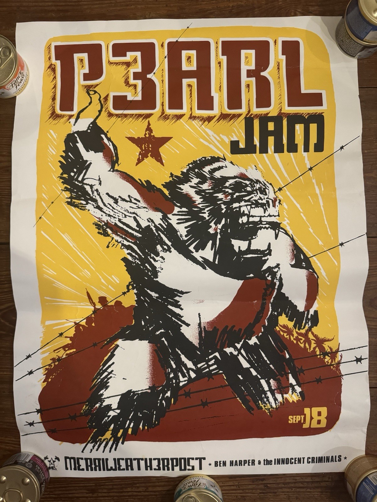 VTG 1998 Pearl Jam Merriweather Post Pavilion Original Silk Screen Poster -Ames VTG 1998 Pearl Jam Merriweather Post Pavilion Original Silk Screen Poster -Ames