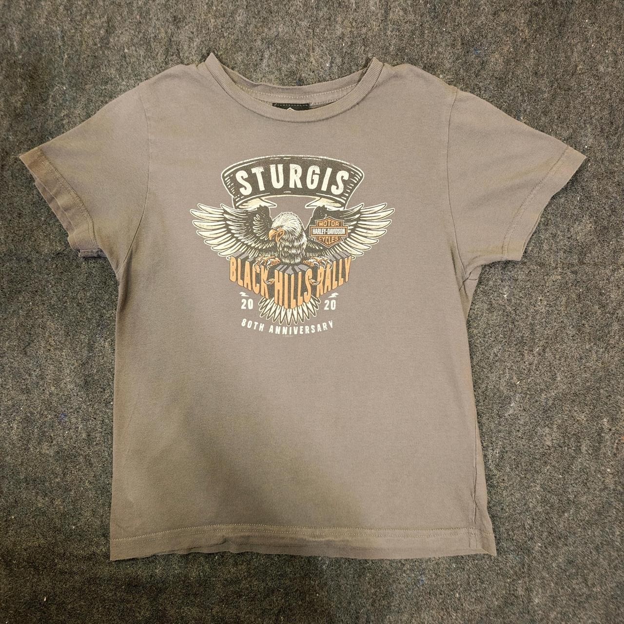 Harley Davidson Sturgis Black Hills Rally 80th Anniversary Kids Tee Grey Youth M Harley Davidson Sturgis Black Hills Rally 80th Anniversary Kids Tee Grey Youth M