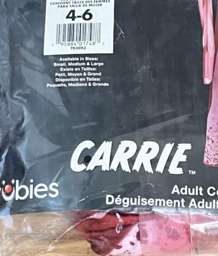 Carrie Bloody Horror Movie Dress Costume Adult Small 4-6 Halloween Rubies Red Carrie Bloody Horror Movie Dress Costume Adult Small 4-6 Halloween Rubies Red
