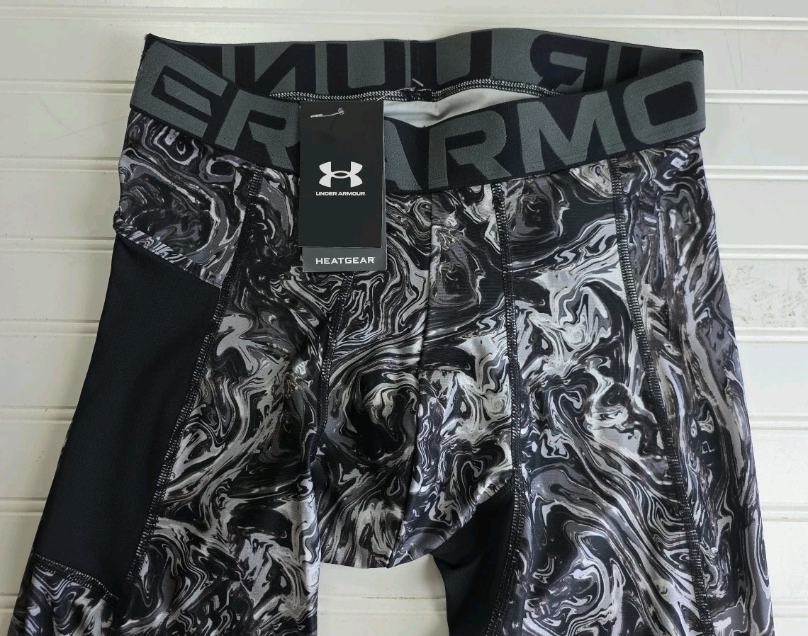 Under Armour HeatGear Printed Compression Leggings Men\'s LARGE Gray 1370326 NWT Under Armour HeatGear Printed Compression Leggings Men\'s LARGE Gray 1370326 NWT