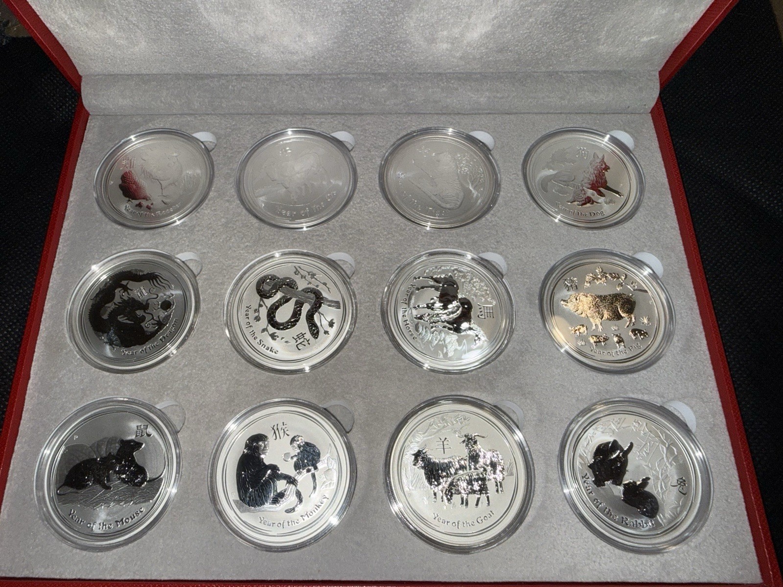 ⭐️2008-2019 Australia Silver Lunar Zodiac Series Set (12) 1 Oz Gold Gilded Coins ⭐️2008-2019 Australia Silver Lunar Zodiac Series Set (12) 1 Oz Gold Gilded Coins