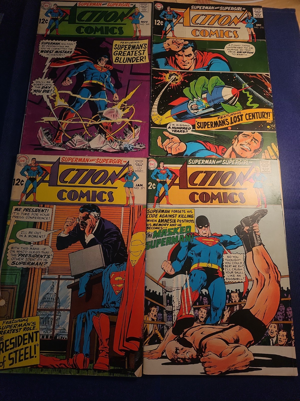Action Comics Lot Issues 369,370,371,372
