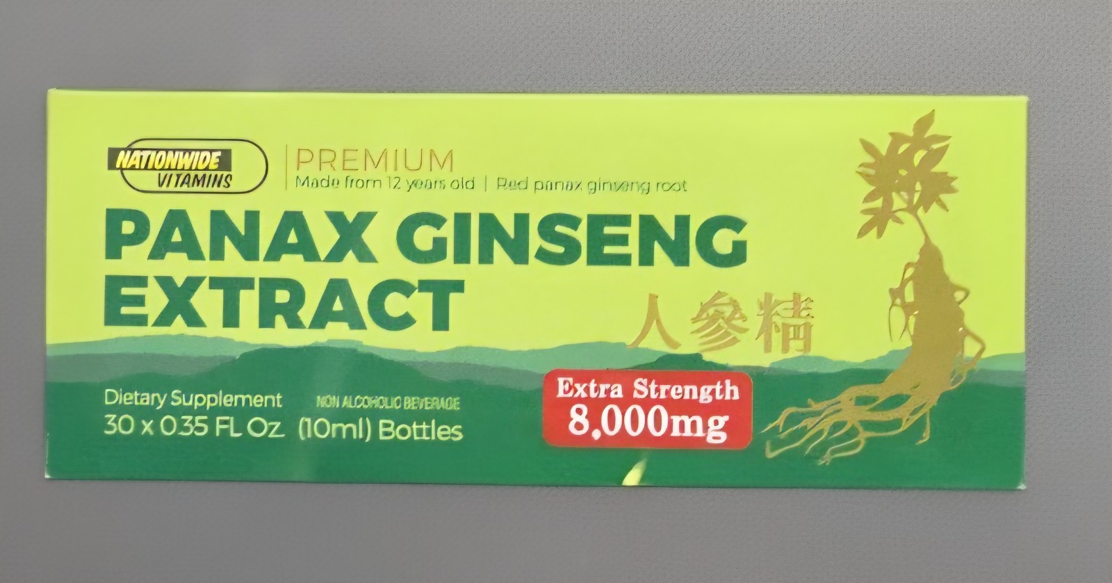 Red PANAX Ginseng Extract 12 years old Roots 8000 Mg Premium 1 Box of 30 Bottles Red PANAX Ginseng Extract 12 years old Roots 8000 Mg Premium 1 Box of 30 Bottles