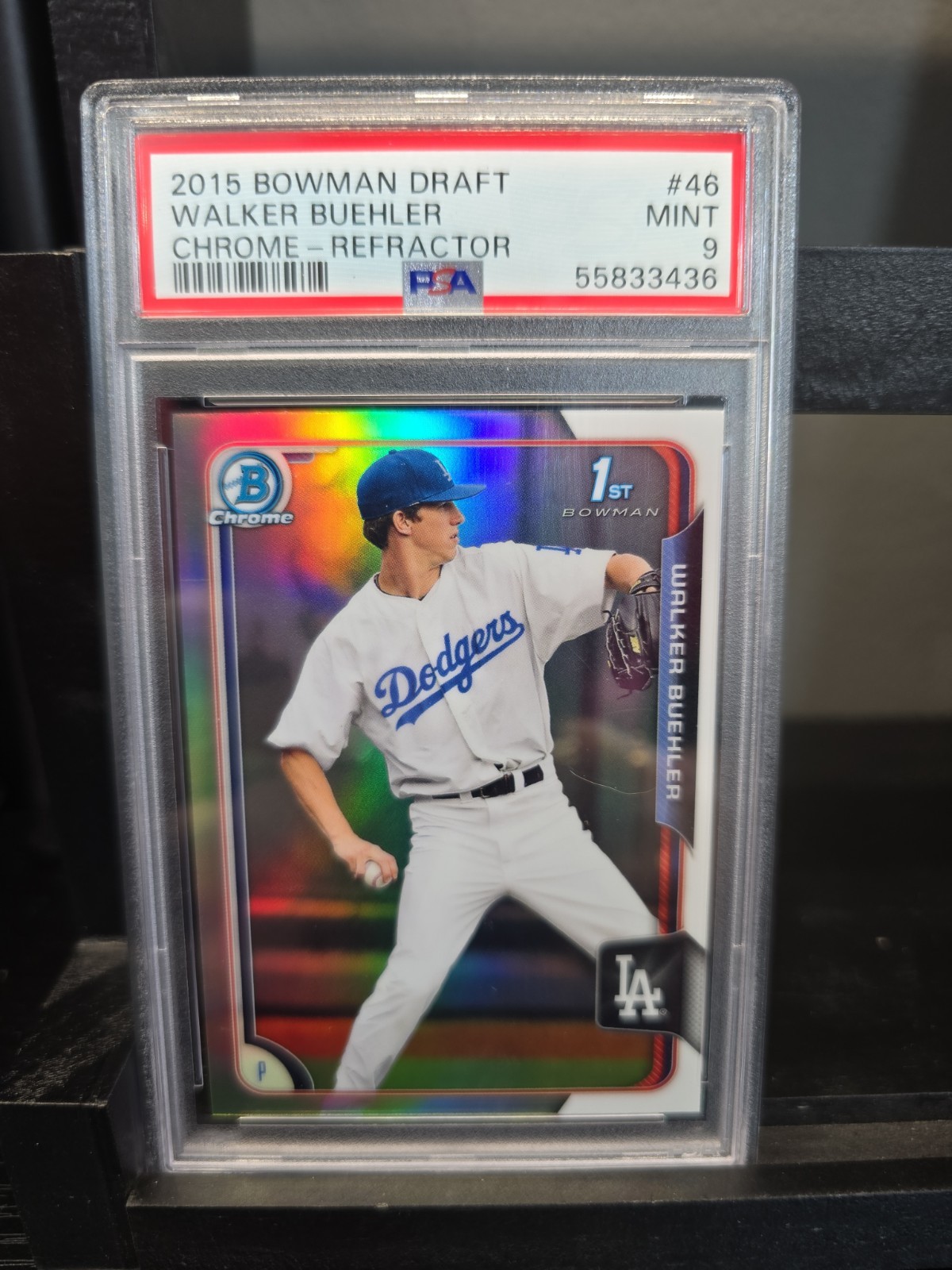 2015 Bowman Draft Chrome Refractor Bowman 1ST #46 Psa Mint 9