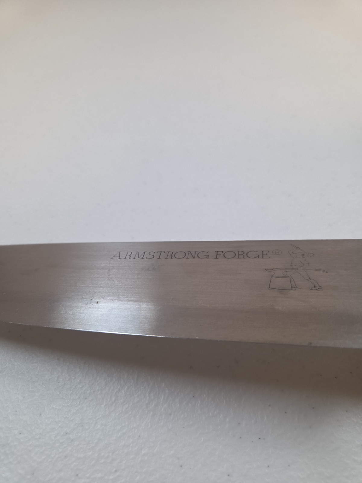 Armstrong Forge Chef Knife 8 Inch Blade Stainless Steel Wood Handle Brass Rivets Armstrong Forge Chef Knife 8 Inch Blade Stainless Steel Wood Handle Brass Rivets