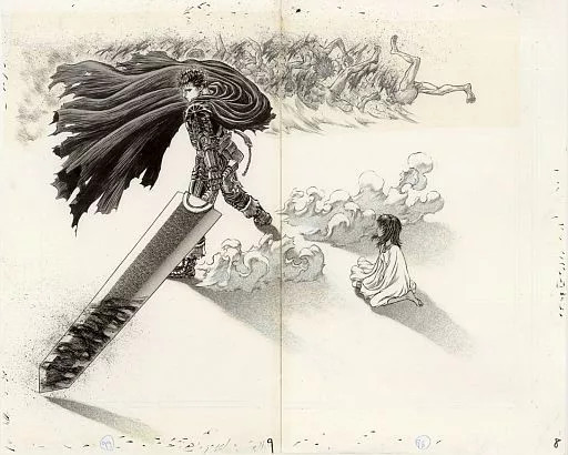 Berserk Exhibition Original Illustration Board Kentaro Miura Art 297x370mm
