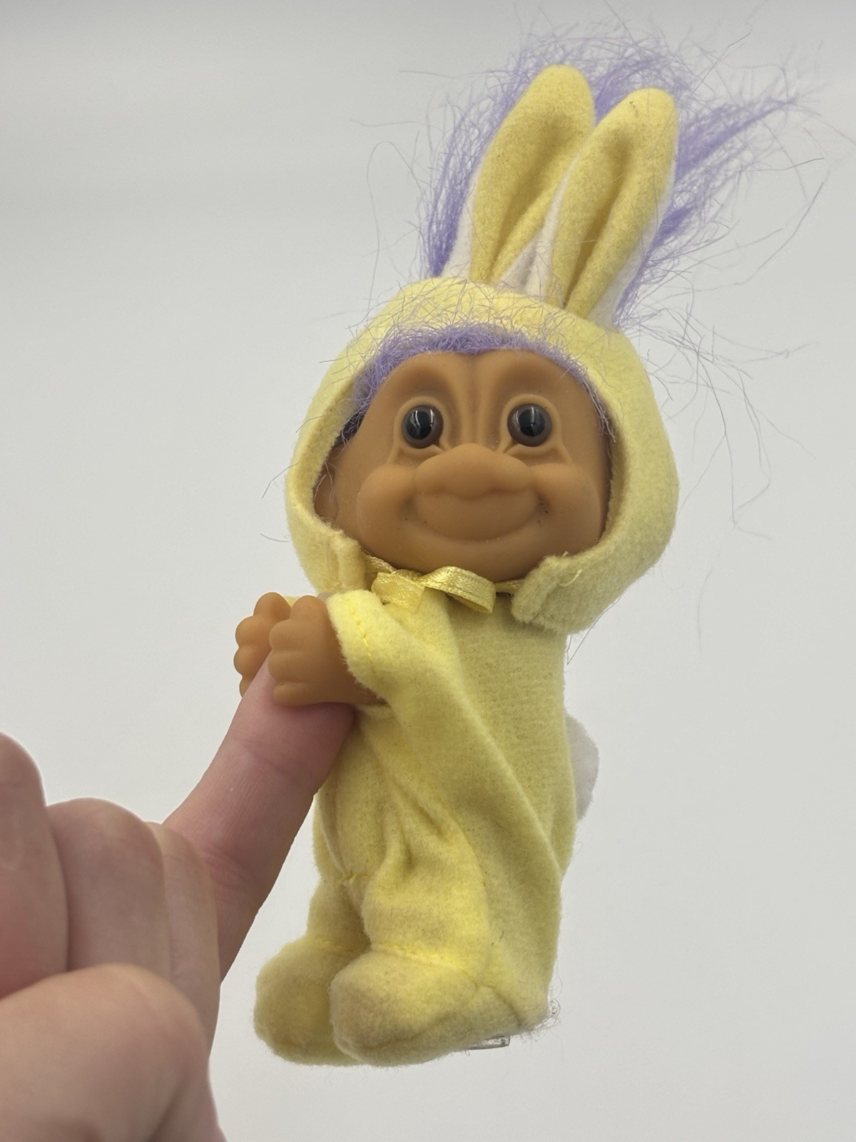 Vintage Russ Easter Bunny Troll Purple Hair Clip On Vinyl Doll