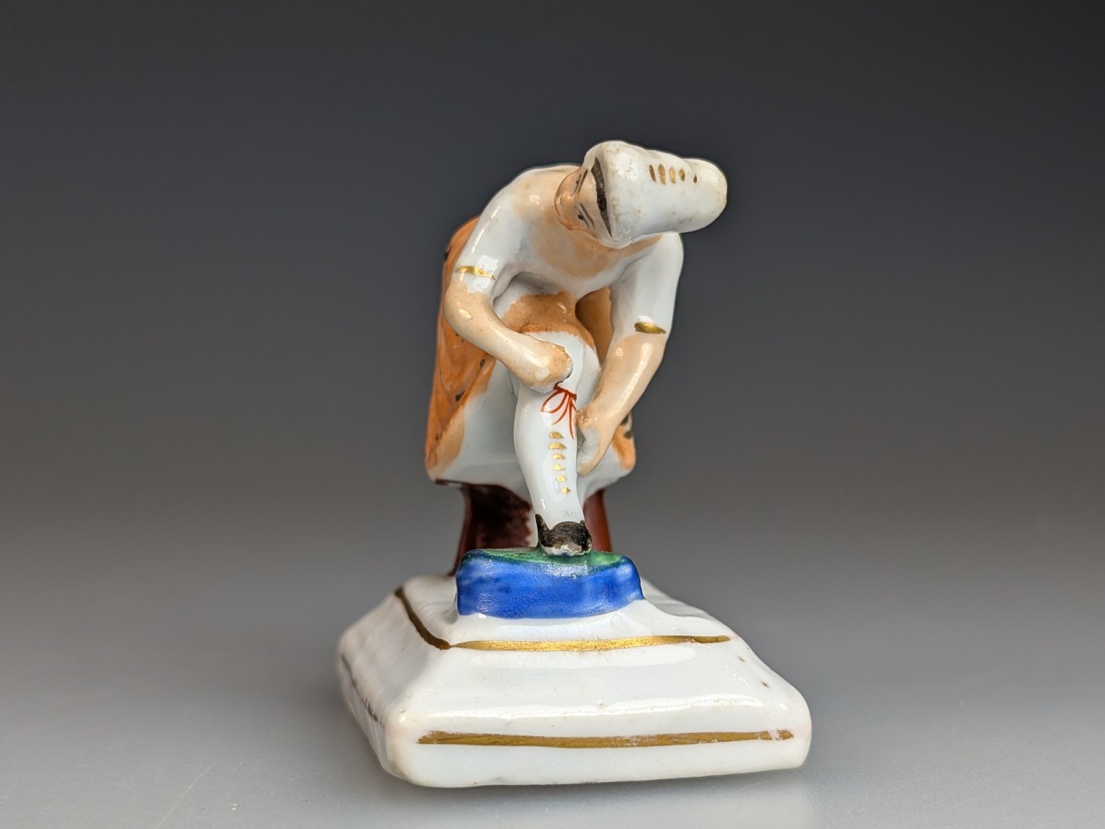 Antique 19th Century Staffordshire Pottery Miniature Figure Risque Lady RARE