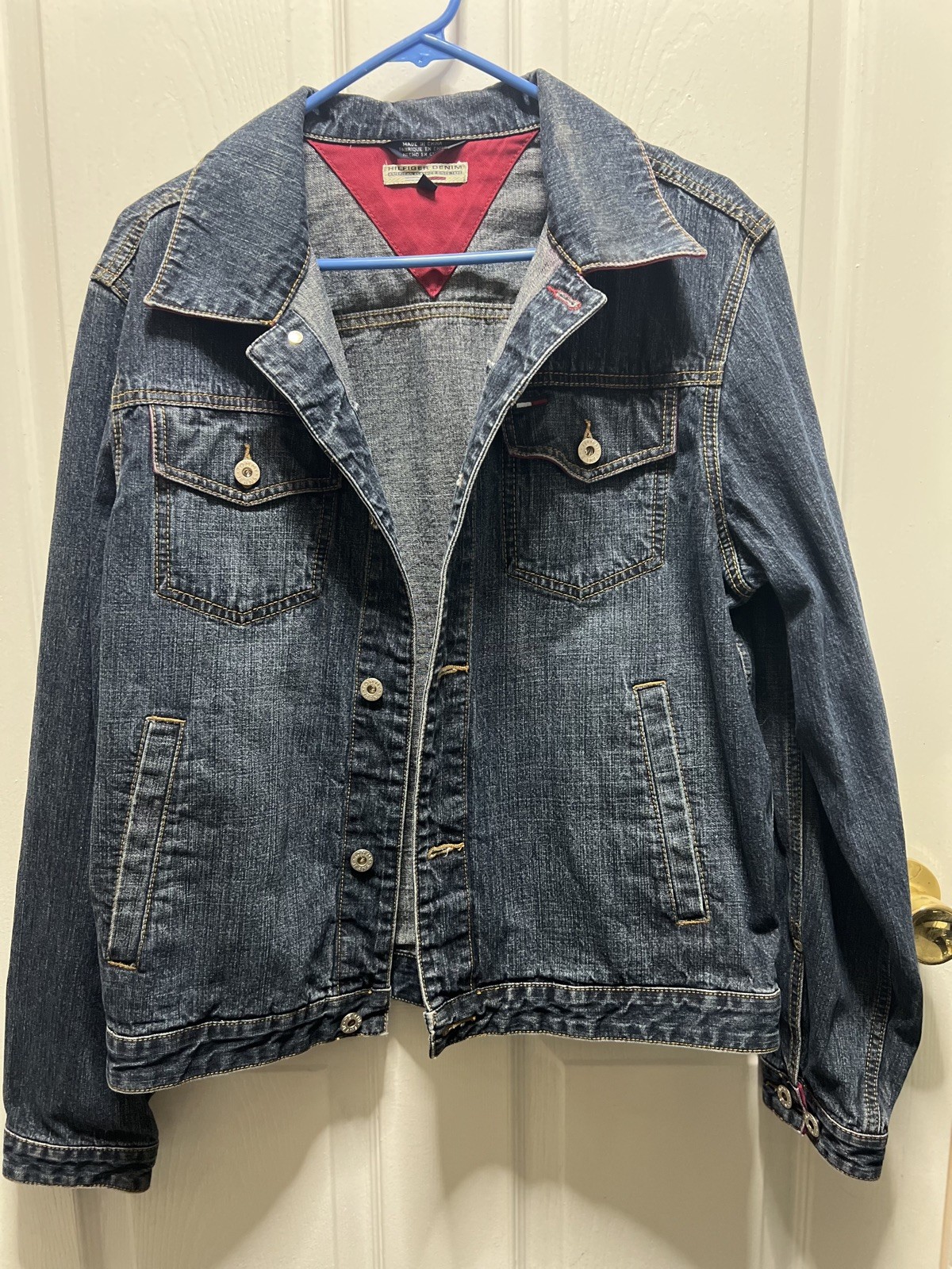 Vintage Tommy Jeans Jacket Mens Small Denim Trucker Button Up 90s Classic