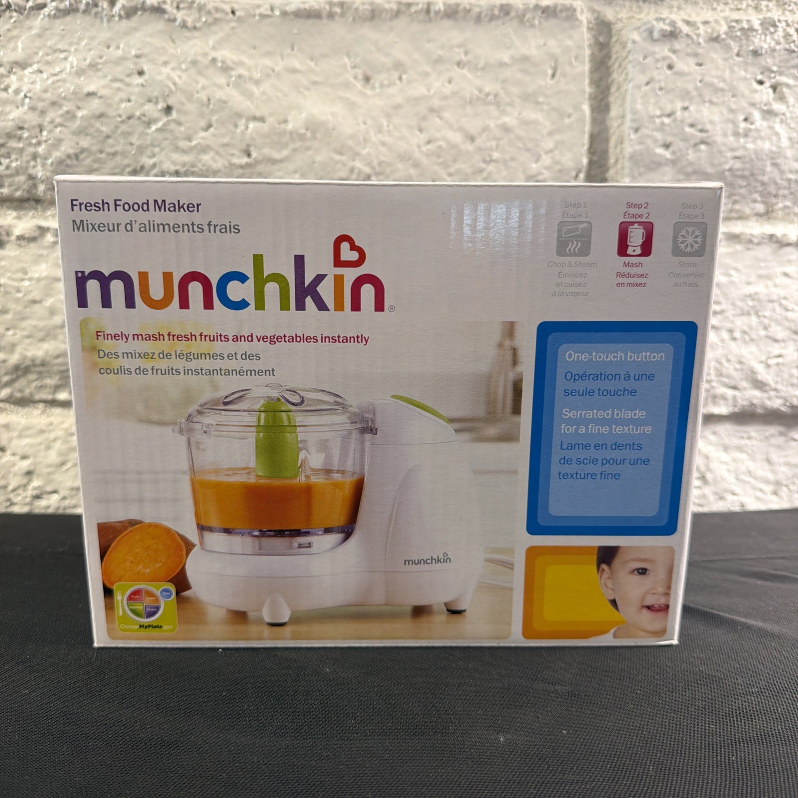 Munchkin Fresh Food Mini Maker Food Processor One Touch Button NIB TODDLER READ