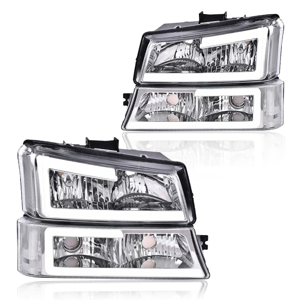 LED DRL Headlights Fit Chevy Avalanche/Silverado 2003-2006