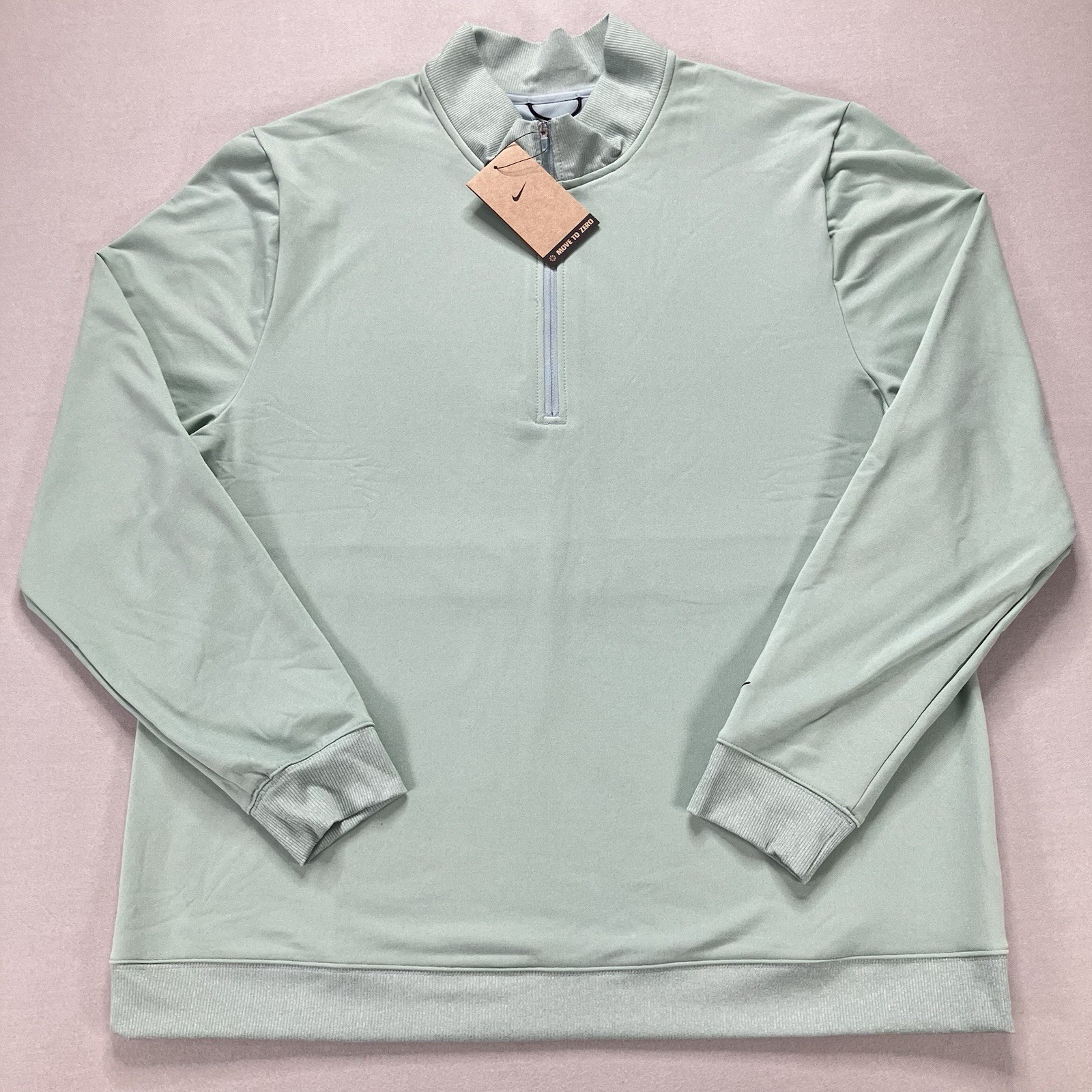 FZ7522-395 Nike Tour Men\'s 1/2-Zip Pullover Golf Top Seafoam Green Black Size XL FZ7522-395 Nike Tour Men\'s 1/2-Zip Pullover Golf Top Seafoam Green Black Size XL