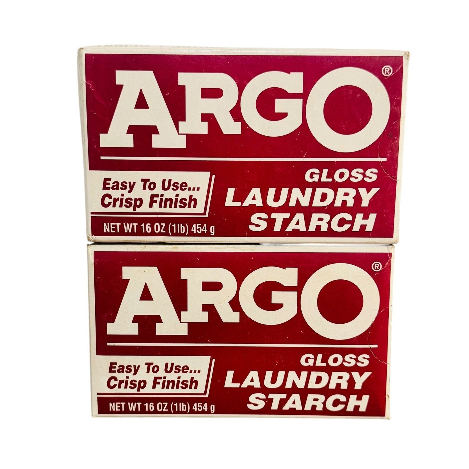 Argo Gloss Laundry Starch 16 oz Box Lot of 2 Crisp Finish for Clothes and Crafts