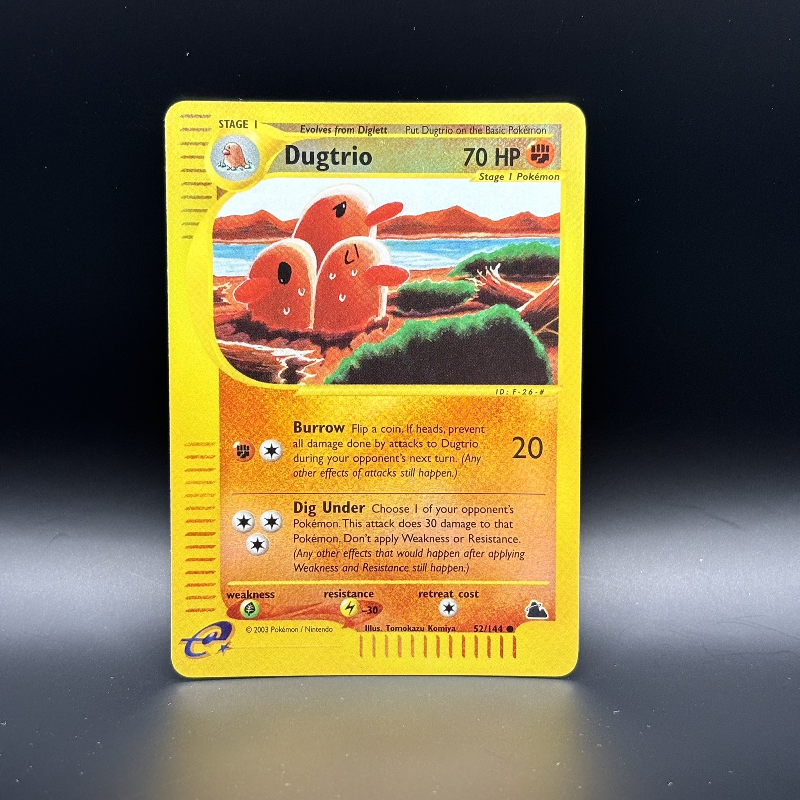 2003 Pokemon Skyridge Dugtrio 52/144 Reverse Holo WOTC Vintage Card 2003 Pokemon Skyridge Dugtrio 52/144 Reverse Holo WOTC Vintage Card