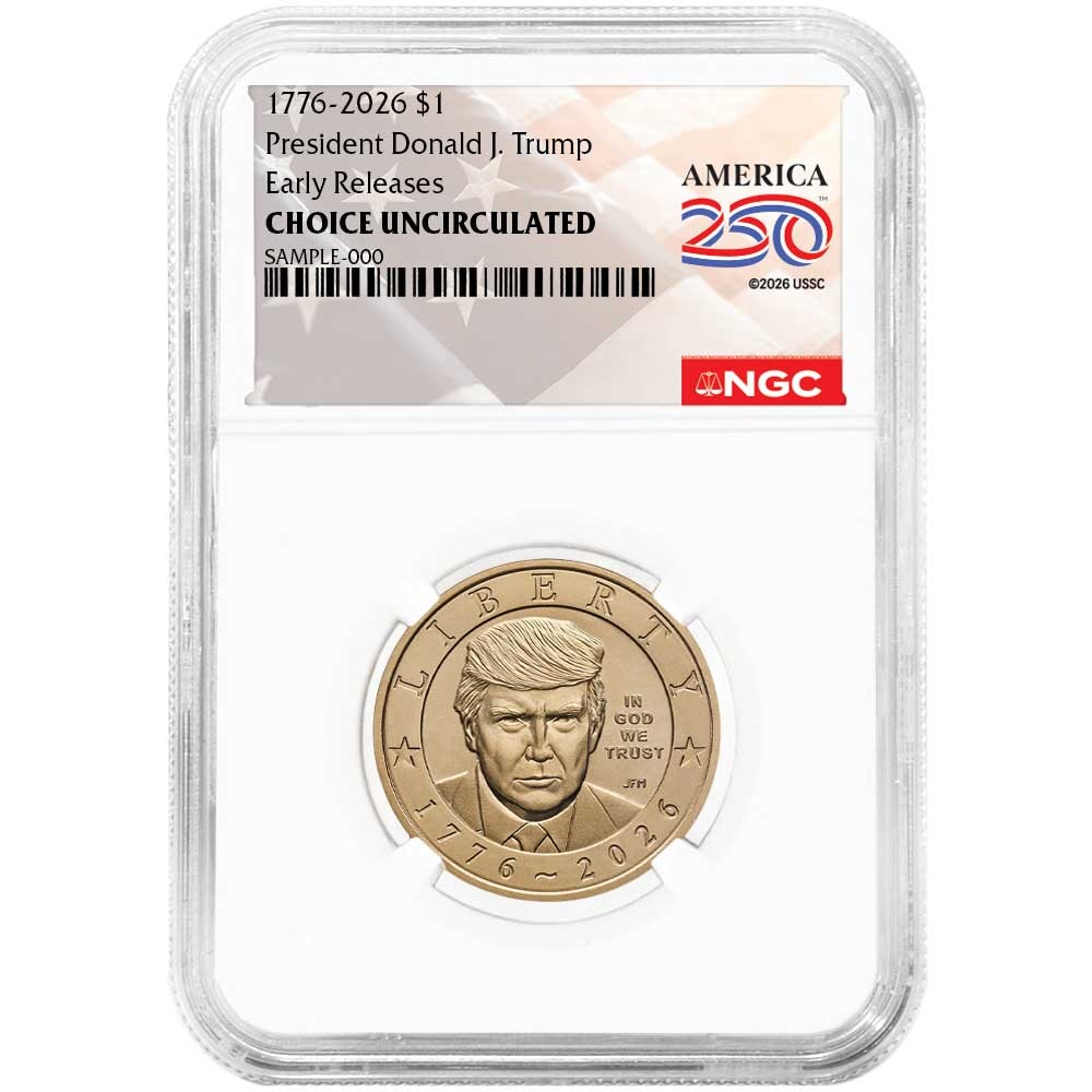 Presale – 2026 $1 President Donald J. Trump Semi. Dollar NGC Choice Unc ER Presale – 2026 $1 President Donald J. Trump Semi. Dollar NGC Choice Unc ER