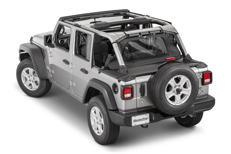 MasterTop Tonneau/Cargo Cover For 2018-2024 Jeep Wrangler 4 Door Black Diamond
