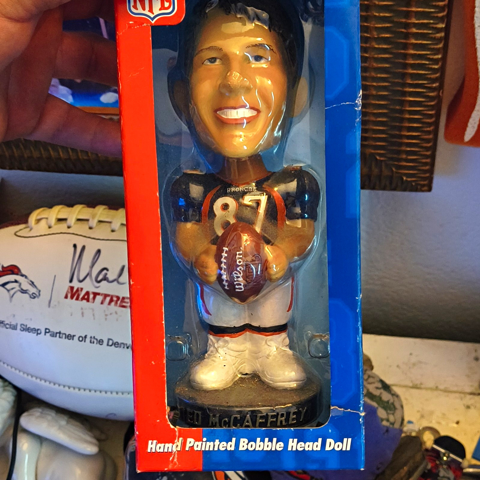P.B. Club Ed McCaffrey #87 Denver Broncos NFL Hand Painted Bobblehead P.B. Club Ed McCaffrey #87 Denver Broncos NFL Hand Painted Bobblehead