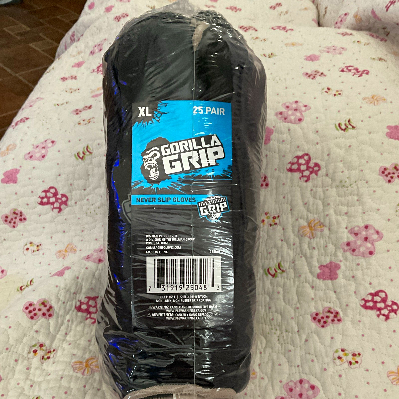 Gorilla Grip Never Slip Gloves XL Nylon, Lot of 25 Pairs, MPN 25048 Gorilla Grip Never Slip Gloves XL Nylon, Lot of 25 Pairs, MPN 25048