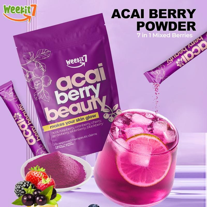 Skin Health 1/ 2 Pack Acai Berry Powder Healthy Beauty Juice Dietary Supplement Skin Health 1/ 2 Pack Acai Berry Powder Healthy Beauty Juice Dietary Supplement