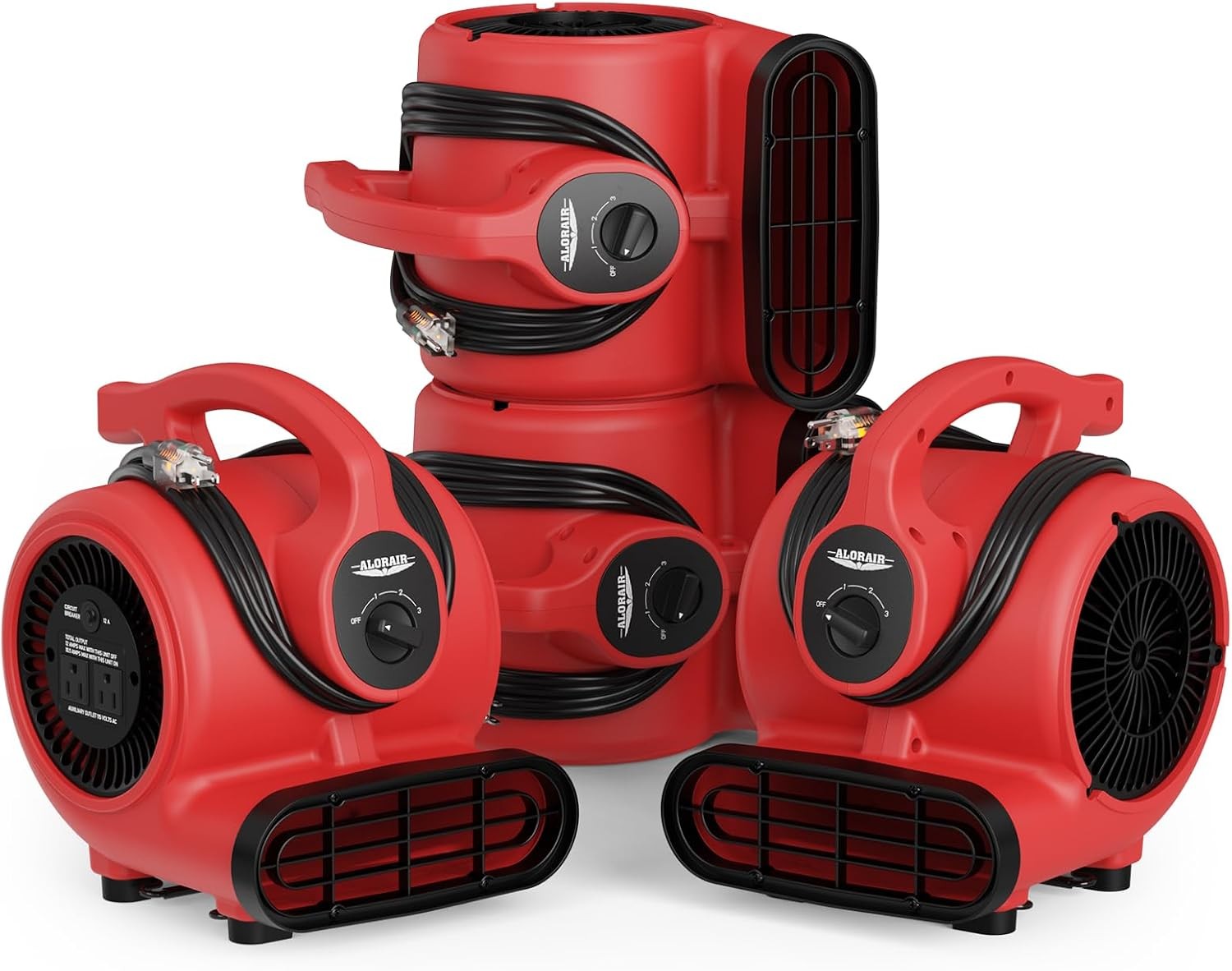 ALORAIR 4x Air Mover Blower Fan 600CFM Portable Carpet Dryer Basement Garage ALORAIR 4x Air Mover Blower Fan 600CFM Portable Carpet Dryer Basement Garage