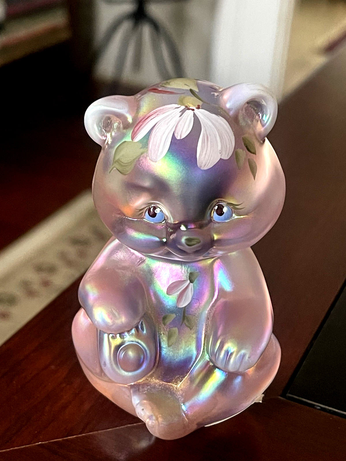 FENTON Glass Bear signed H.P. by C Nichols ADORABLE FENTON Glass Bear signed H.P. by C Nichols ADORABLE