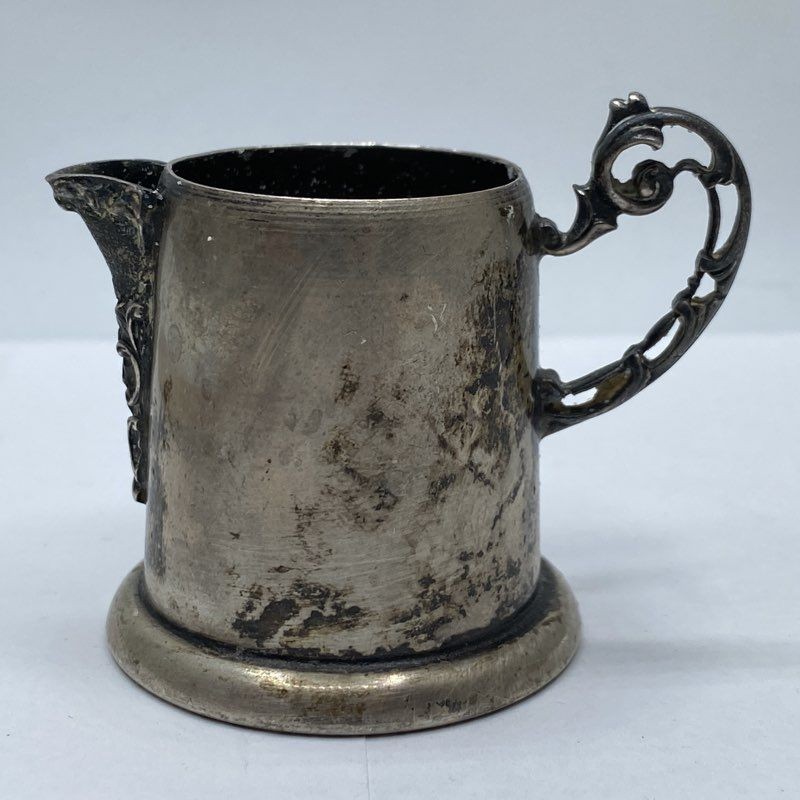Zaramella Argenti Italian 800 Silver Mini Creamer Ornate Scroll Handle Pitcher