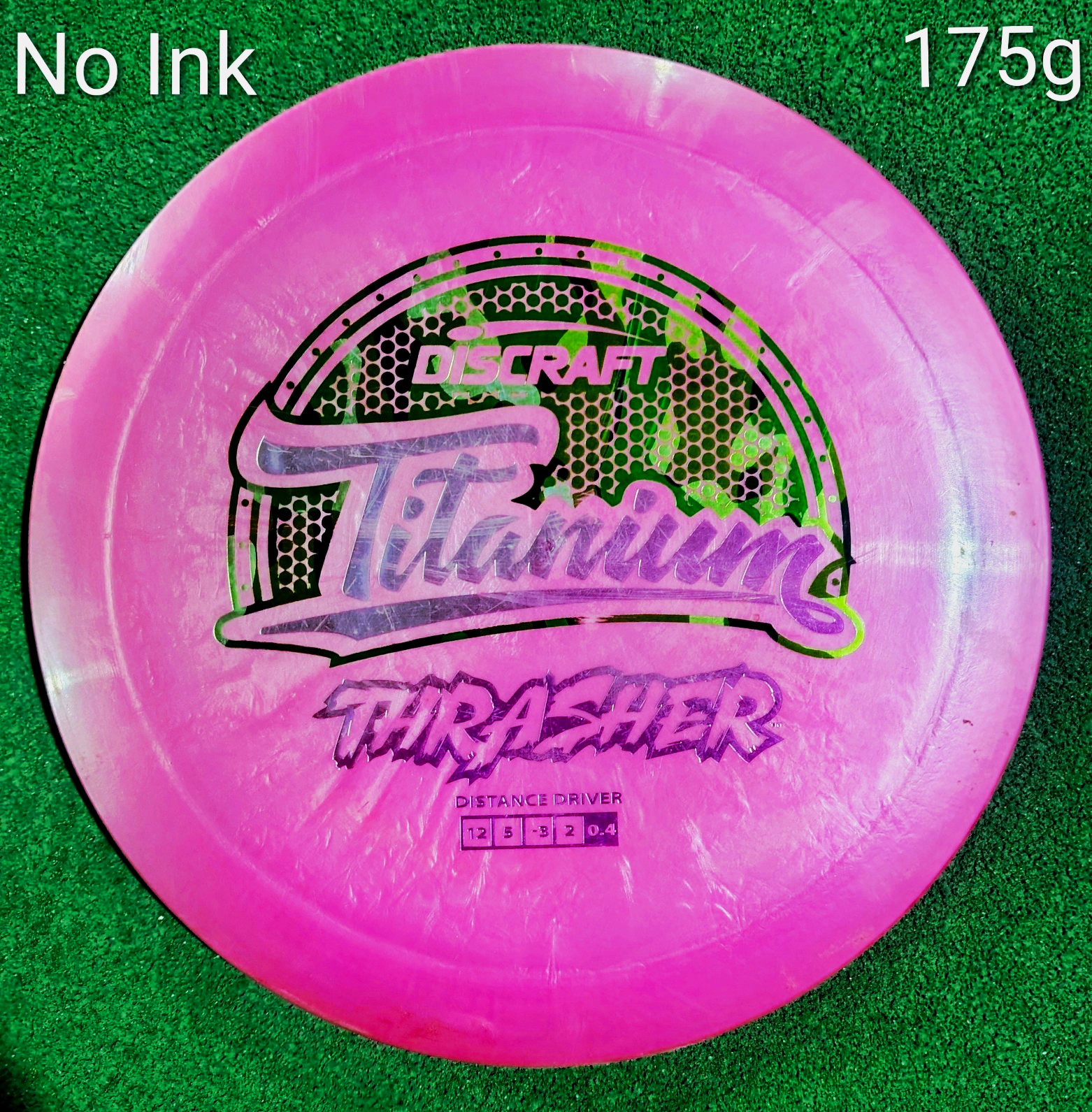 Discraft Thrasher Titanium Distance Driver 12/5/-3/2 175g Pink No Ink Discraft Thrasher Titanium Distance Driver 12/5/-3/2 175g Pink No Ink