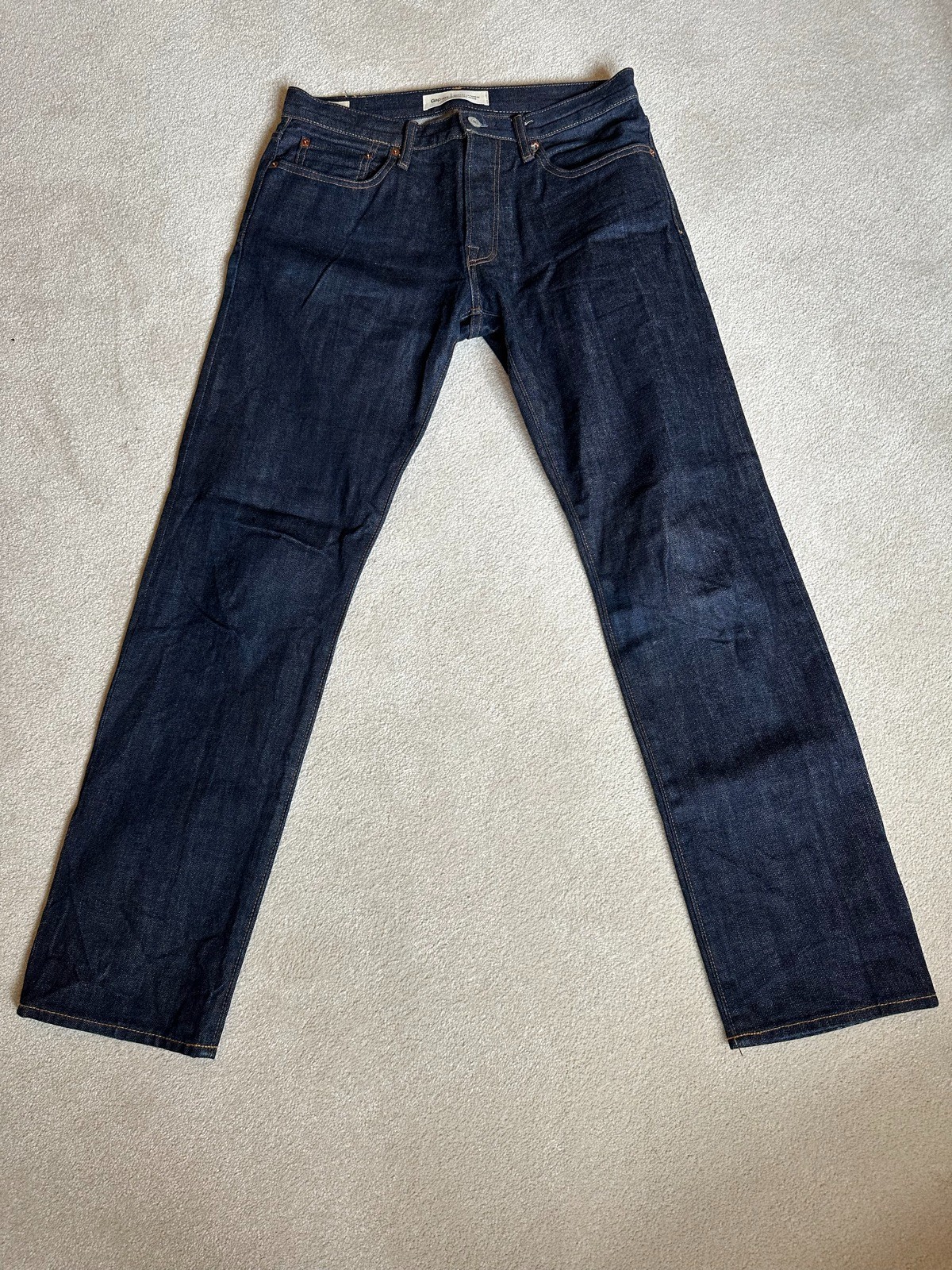 Gap 1969 Men\'s Blue Selvedge Jeans Kaihara Japanese Denim Straight W30 L30 Gap 1969 Men\'s Blue Selvedge Jeans Kaihara Japanese Denim Straight W30 L30