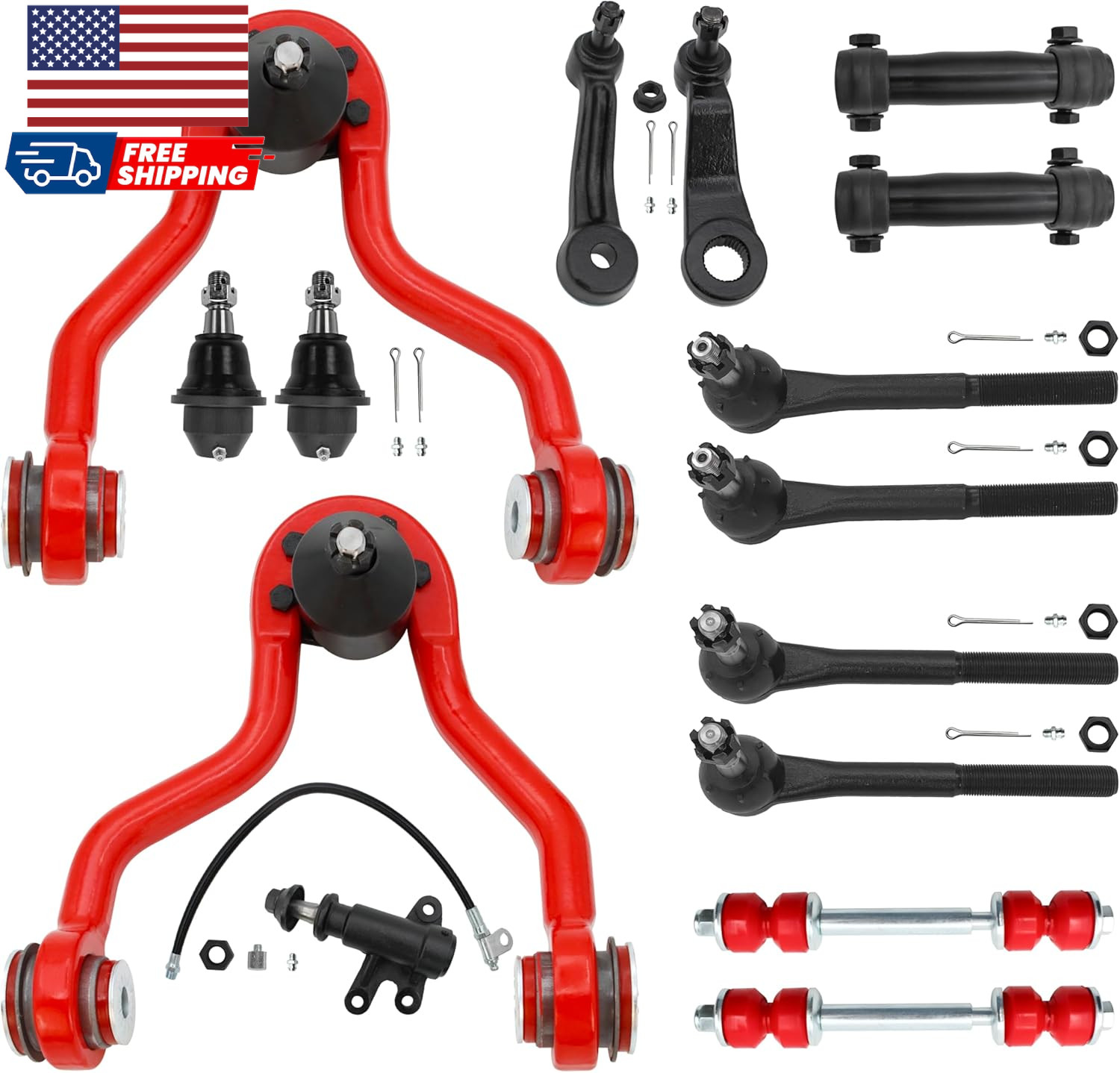 15Pc Front End Suspension Kit W/Pu Bushings for 1995-1999 Chevy GMC K1500/K2500 15Pc Front End Suspension Kit W/Pu Bushings for 1995-1999 Chevy GMC K1500/K2500
