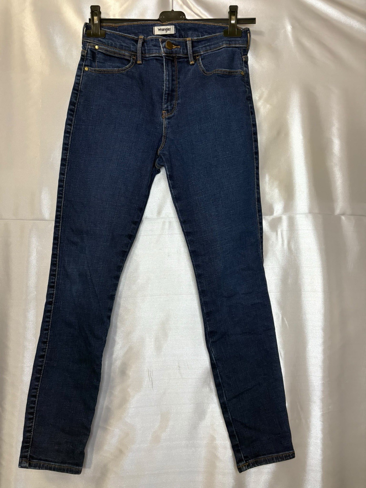 Wrangler Jeans Unisex Denim Blue Slim Size 38 Regular 5 Button Pockets