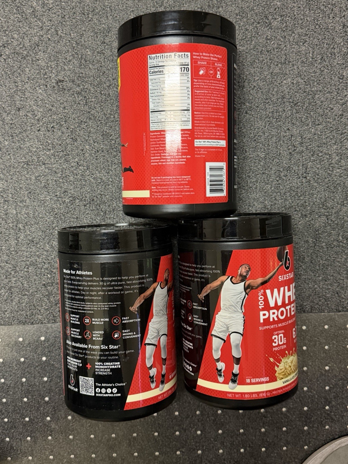3X Six Star Whey Protein Plus 30g Protein Powder Vanilla Cream 1.80 lbs 3/2028 3X Six Star Whey Protein Plus 30g Protein Powder Vanilla Cream 1.80 lbs 3/2028