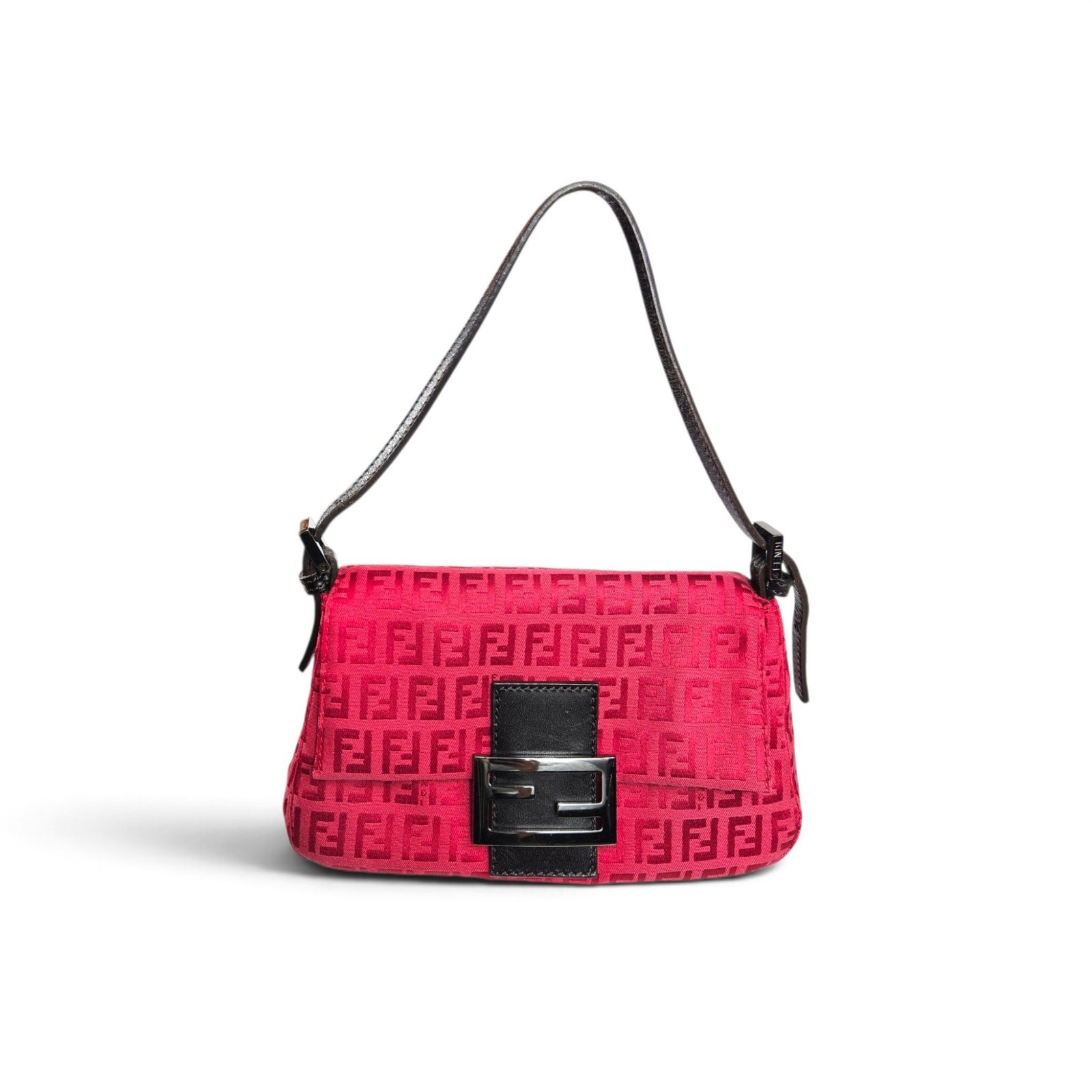 Y2k Fendi Mini Mamma Baguette Zucca Print Pink Brown Leather Y2k Fendi Mini Mamma Baguette Zucca Print Pink Brown Leather