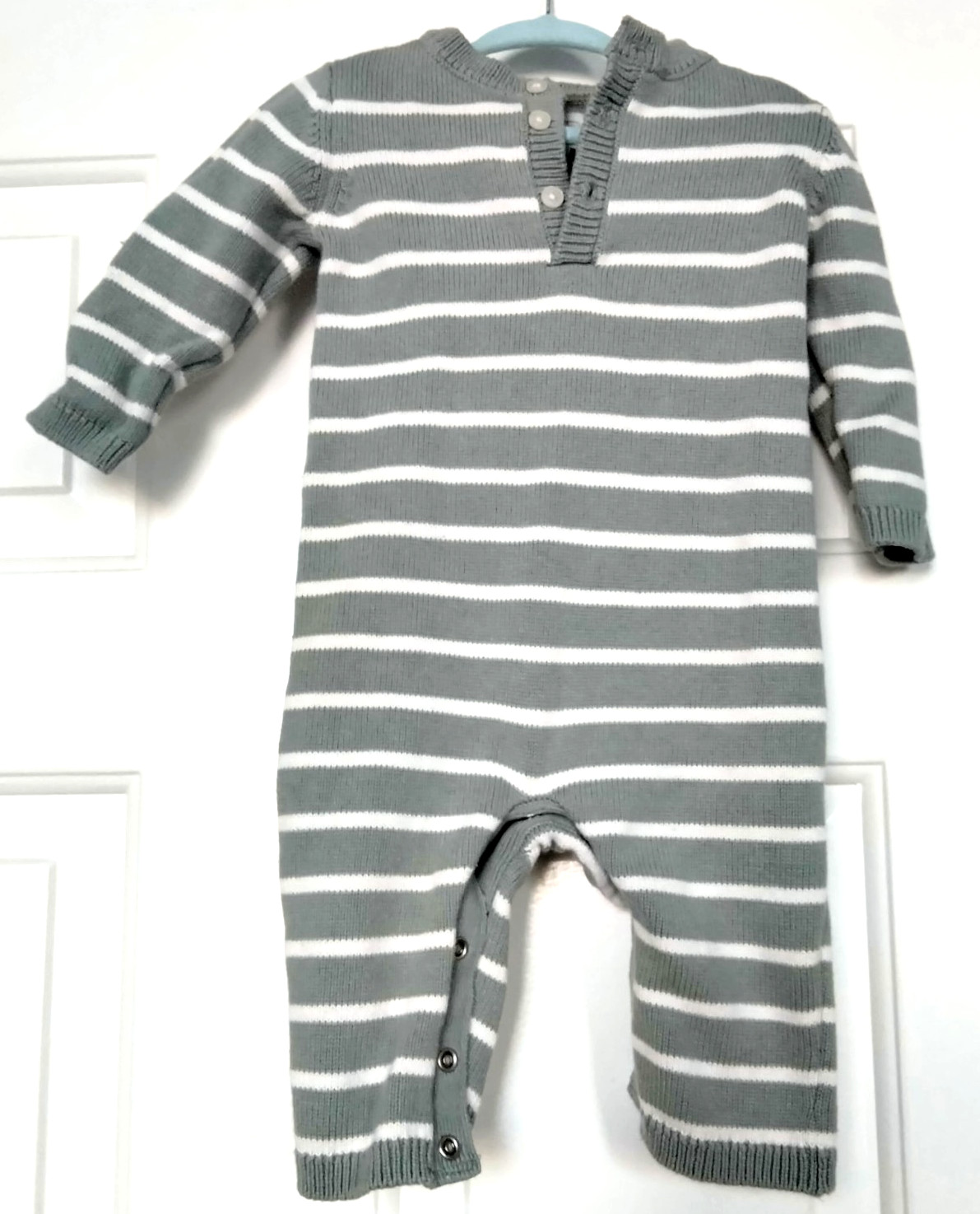 Little Planet by Carters Baby LS 1 Pc Knit 100% Organic Footless Romper sz 6m