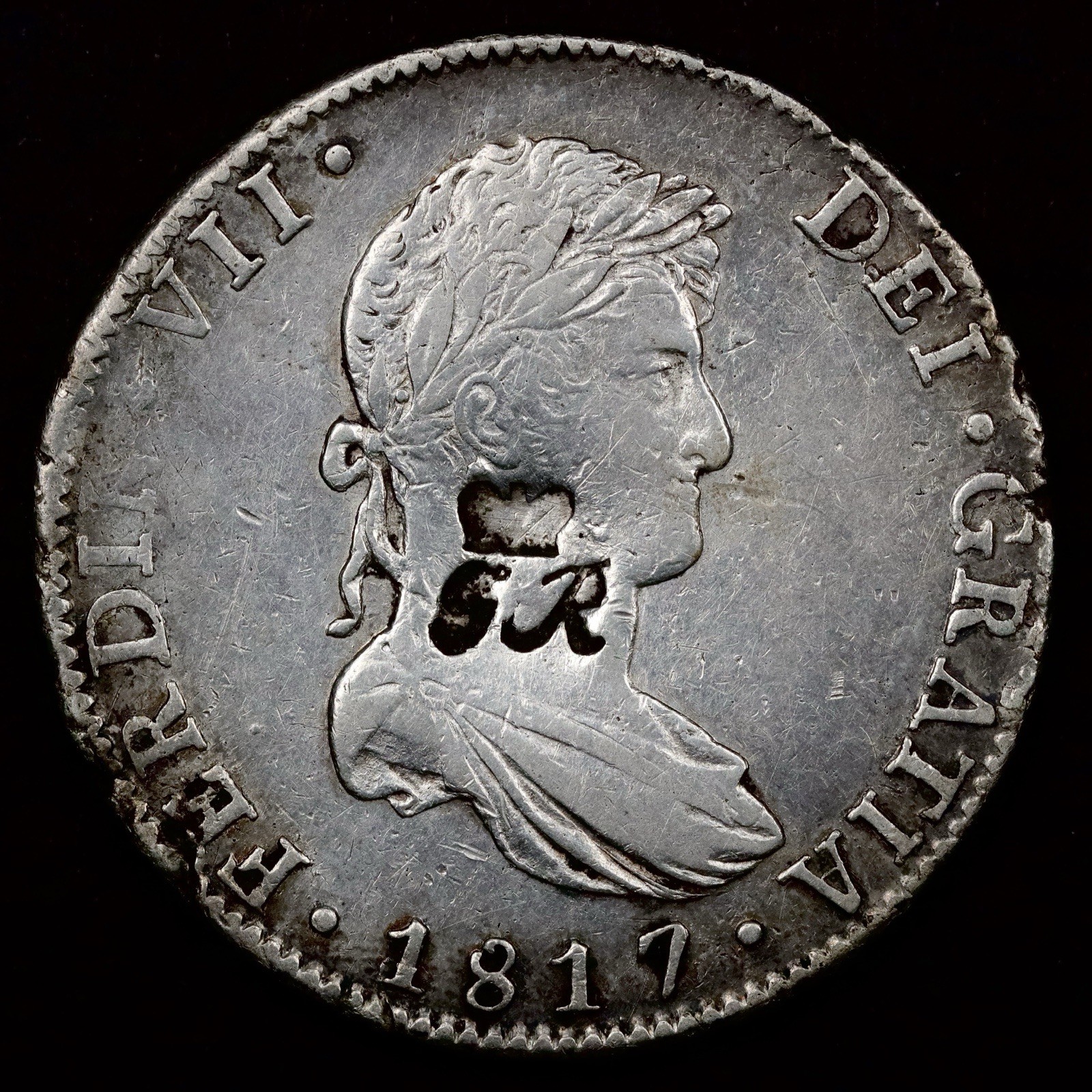 1817 Mo JJ British Honduras. Fernando VII. 8 Reales - AU Cleaned