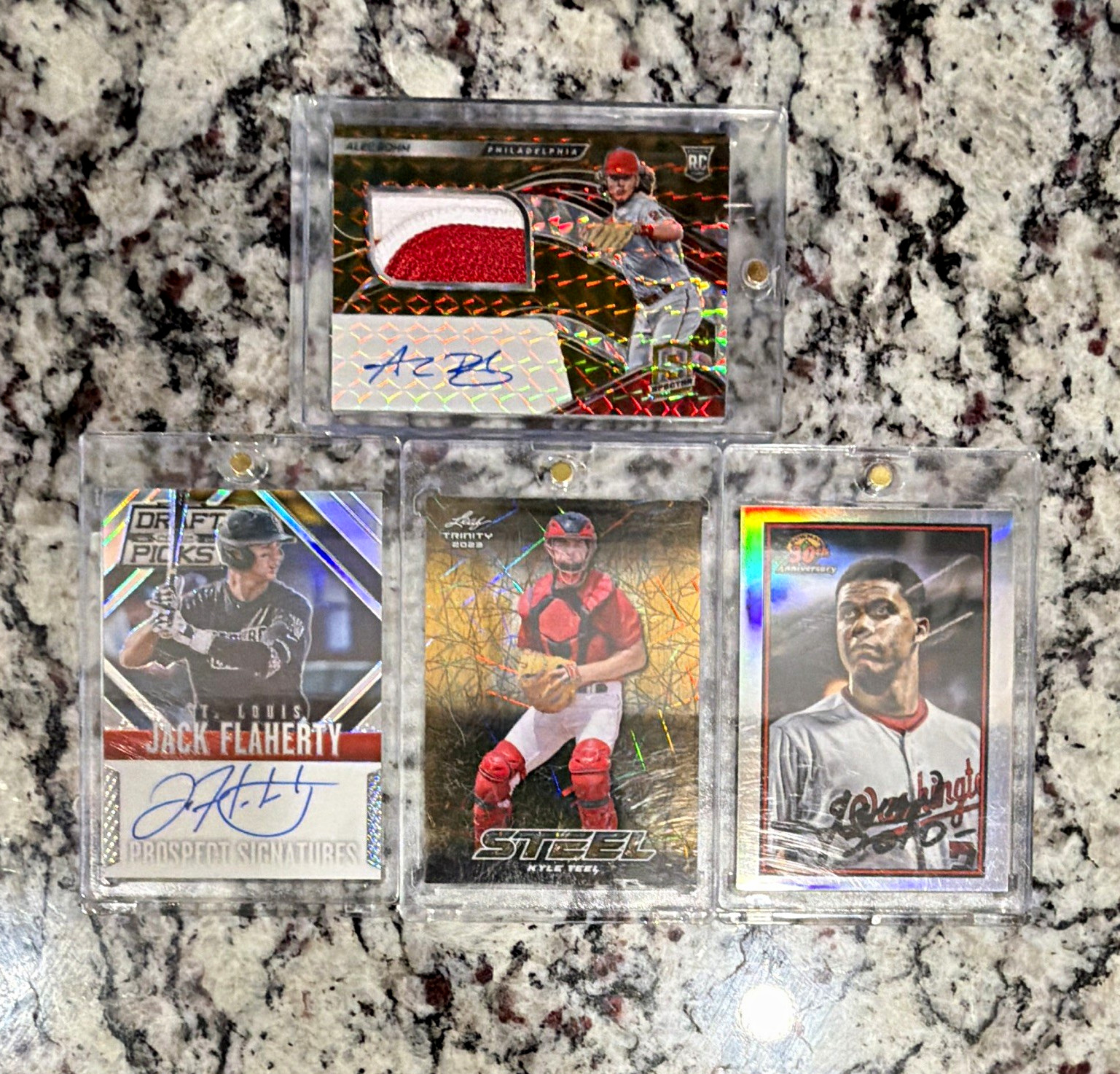 Panini 2023 Leaf Trinity 3-Card Auto/Insert Lot Bohm Flaherty Kyle Teel Panini 2023 Leaf Trinity 3-Card Auto/Insert Lot Bohm Flaherty Kyle Teel