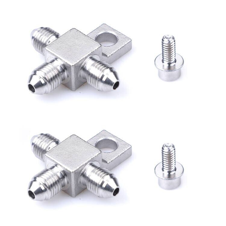 3AN AN-3 Stainless Steel JIC3 AN3 3-Way Male Brake Hose Fitting Tee Adapter 2Pcs 3AN AN-3 Stainless Steel JIC3 AN3 3-Way Male Brake Hose Fitting Tee Adapter 2Pcs