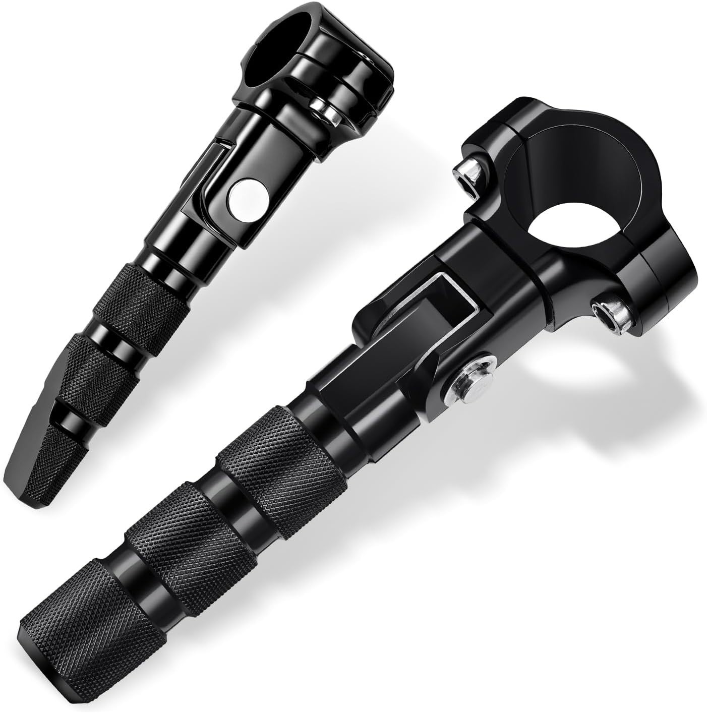 Highway Pegs, P-Clamp CNC Highway Foot pegs Fit For 1.25\'\' & 1” Crash Bars Black