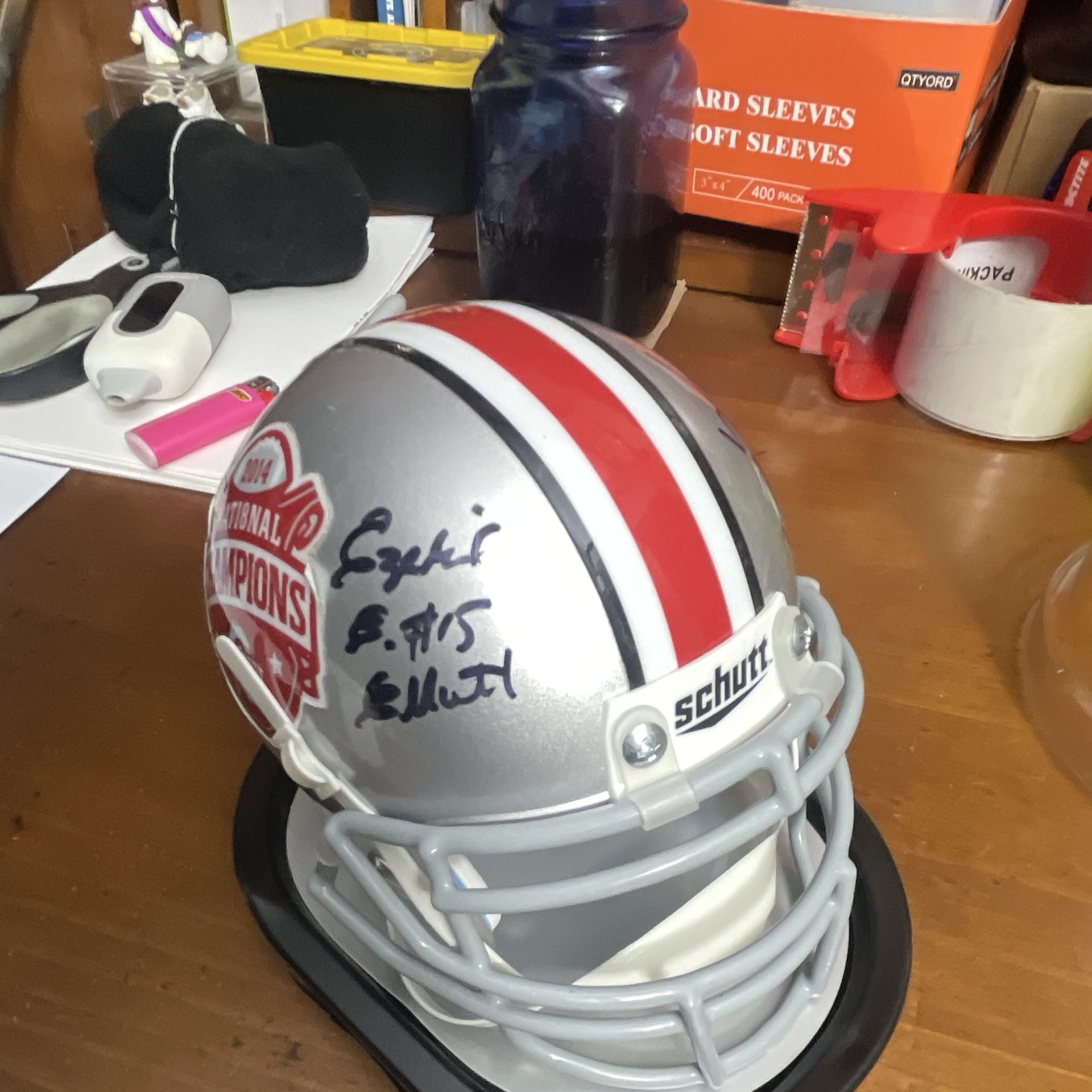 Ezekiel Elliott & Joey bosa Ohio State Buckeyes Signed Mini Helmet 2014 Ezekiel Elliott & Joey bosa Ohio State Buckeyes Signed Mini Helmet 2014